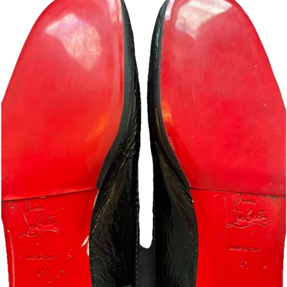 Christian Louboutin Black Leather Ballet Flats - Picture 5 of 6